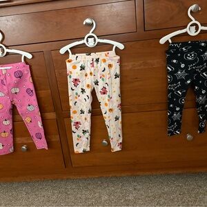 Old Navy Kids Leggings - Pink, Cream, and Black Halloween Bundle